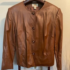 Talbots genuine leather jacket size 8